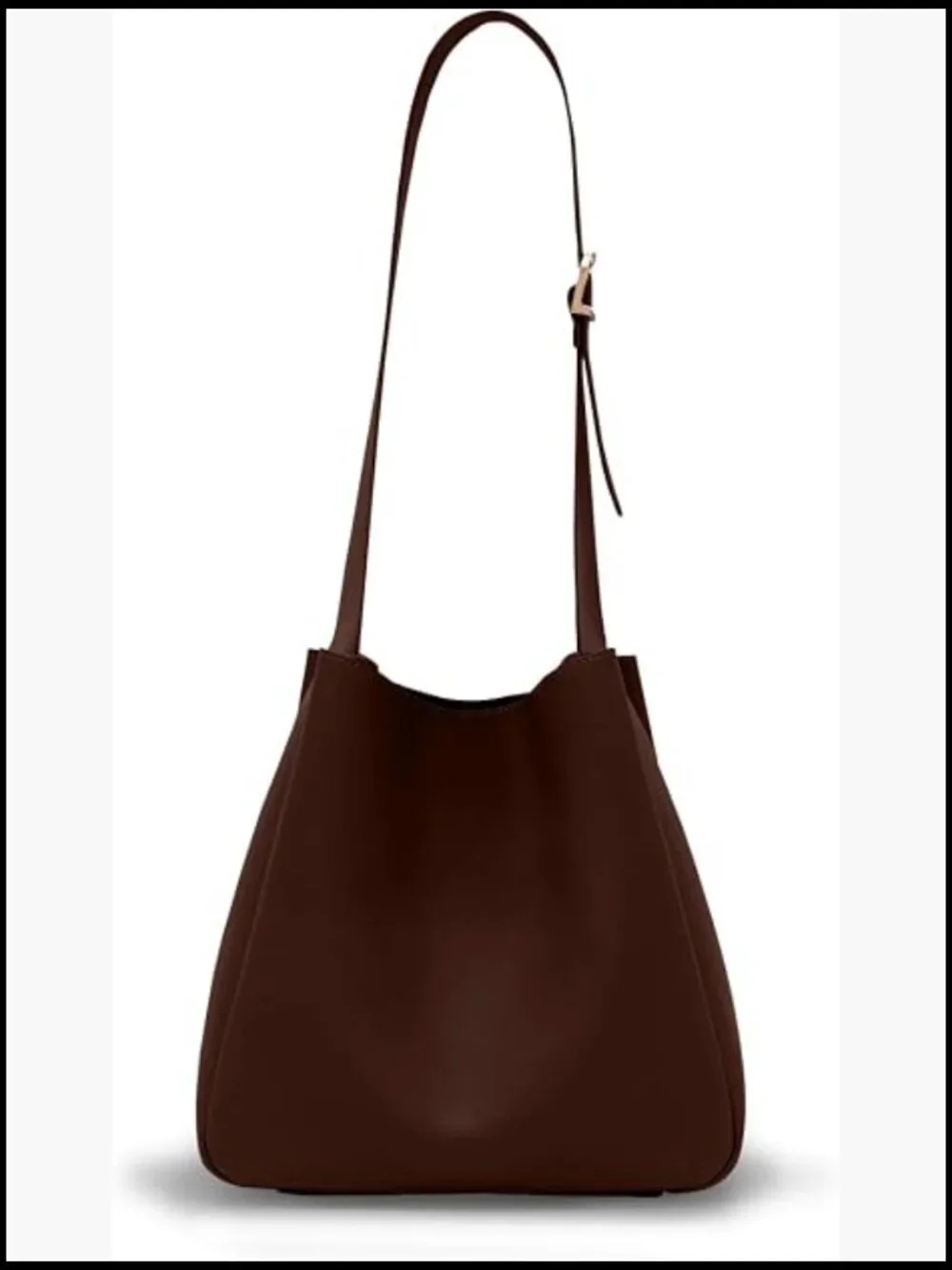 Slouchy Hobo Bag - Soft Vegan Leather Shoulder Tote Purse - Medium Bucket Bag